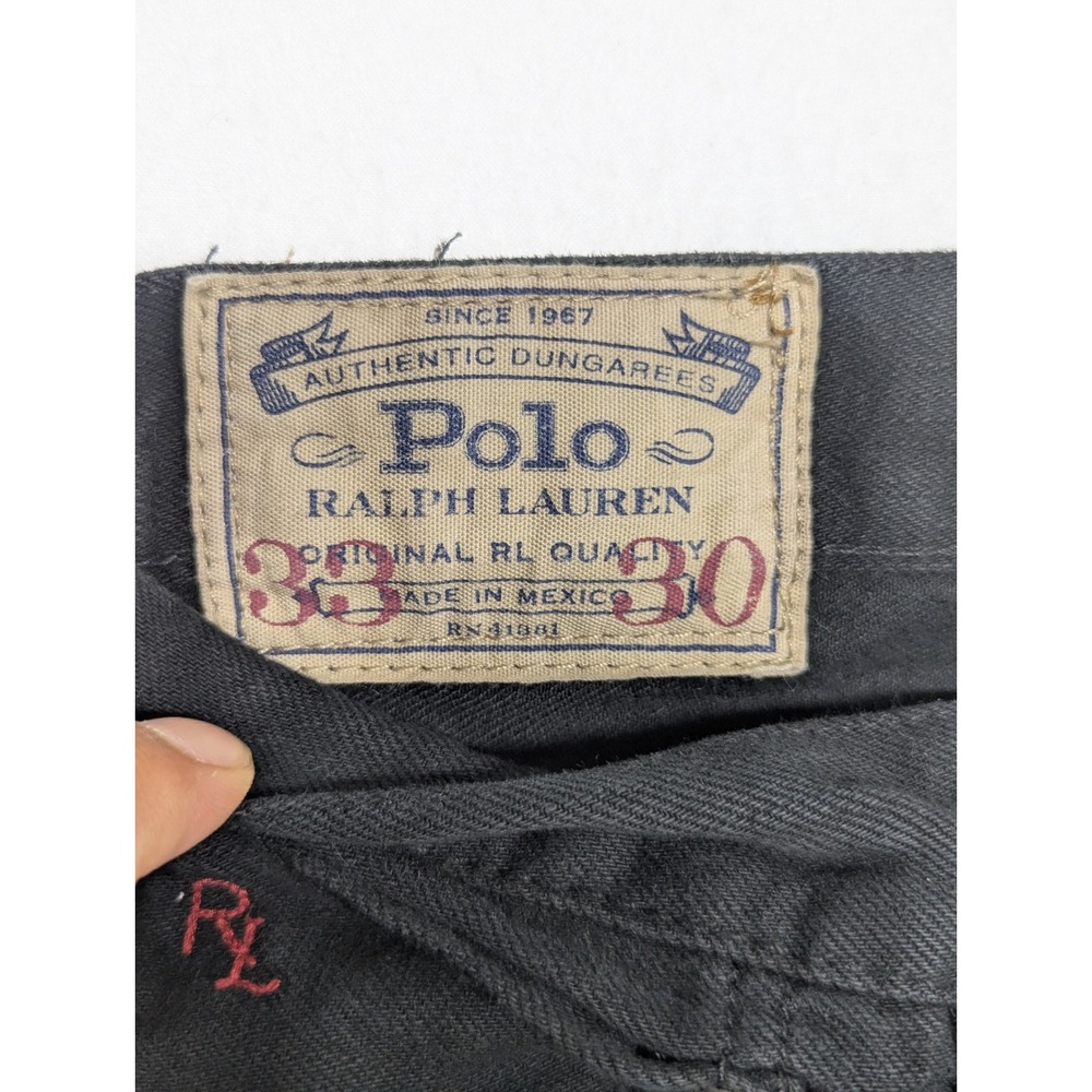 Polo Ralph Lauren Classic 867 Black Jeans Mens 33x30 Straight Leg Cotton Denim